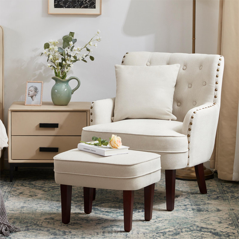 Red Barrel Studio® Joeann 28.3'' Wide Tufted Armchair and Ottoman